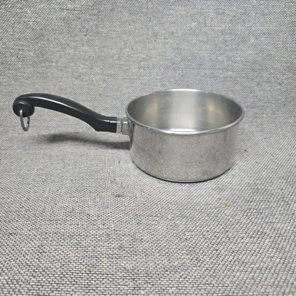 Farberware 1 QT Saucepan 18/10 Stainless‎ Steel Pot T00097 Black Handle Silver